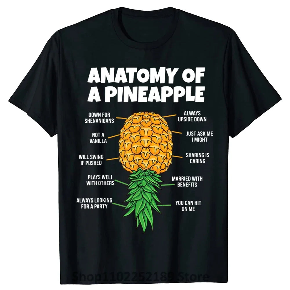 Anatomy of A Pineapple Swinger Funny Euro Size T Shirt Print T-shirt 3d Men Tee Casual Fashion Summer Top Tees Streetwear